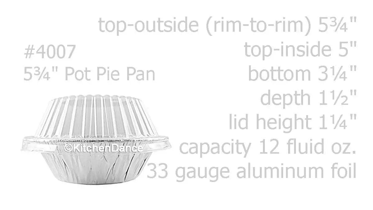 Handi-Foil  5¾" Disposable Foil Pot Pie Pan w/ Dome Lid - Case of 1000 - #4007P Handi-Foil