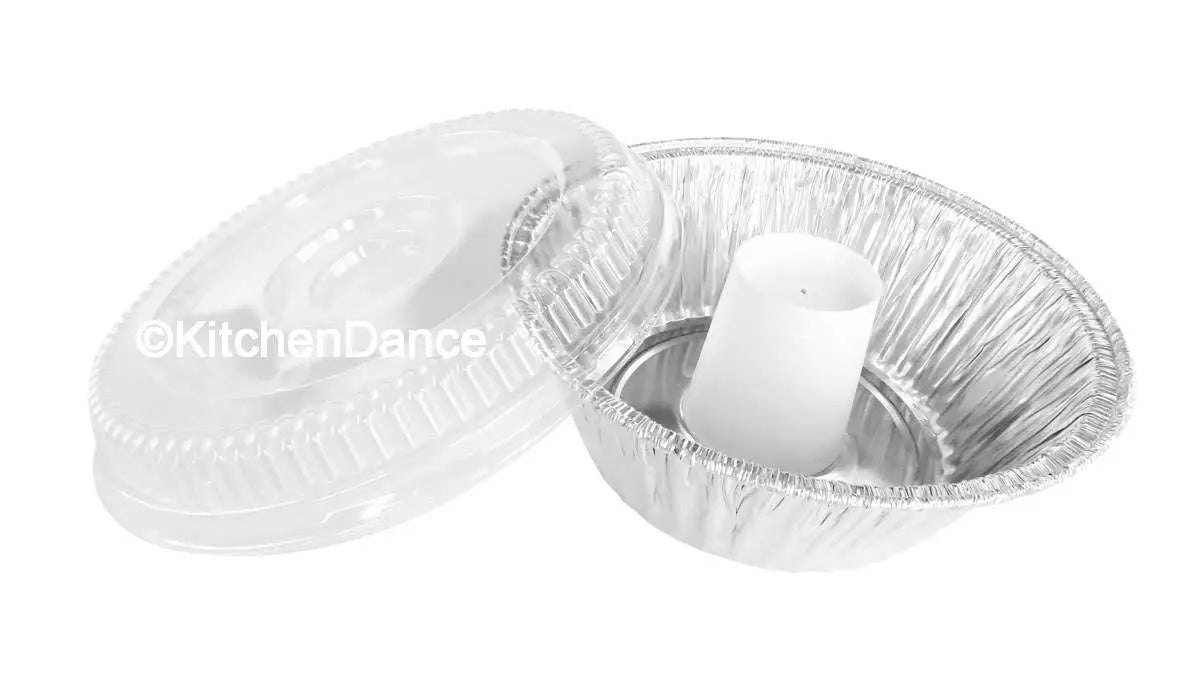 8" Angel Food Cake - Bundt Pan with Plastic Lid - Case of 100  #4060 D & W Fine pack