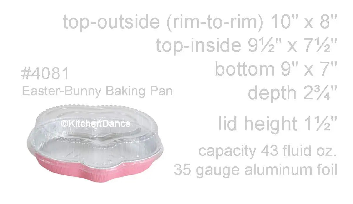 Easter Bunny Disposable Foil Pan with Plastic Lid - Case of 100 - #4081P Handi-Foil