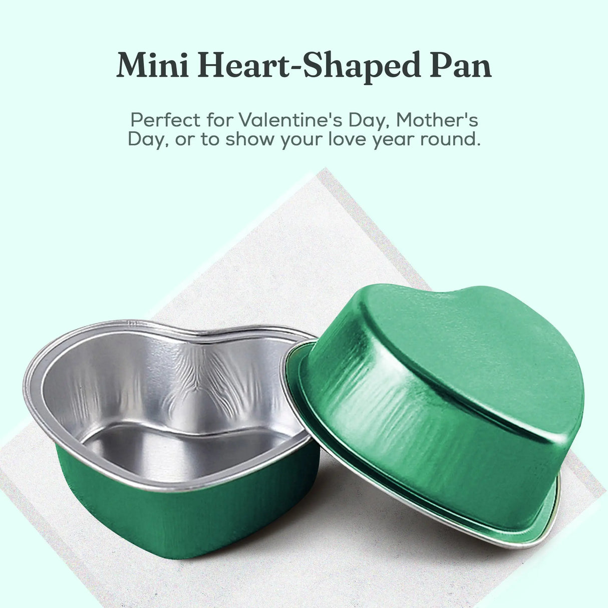 Mini Heart Shaped Foil Pan with Plastic Lid - Case of 2000 - #3055P KitchenDance