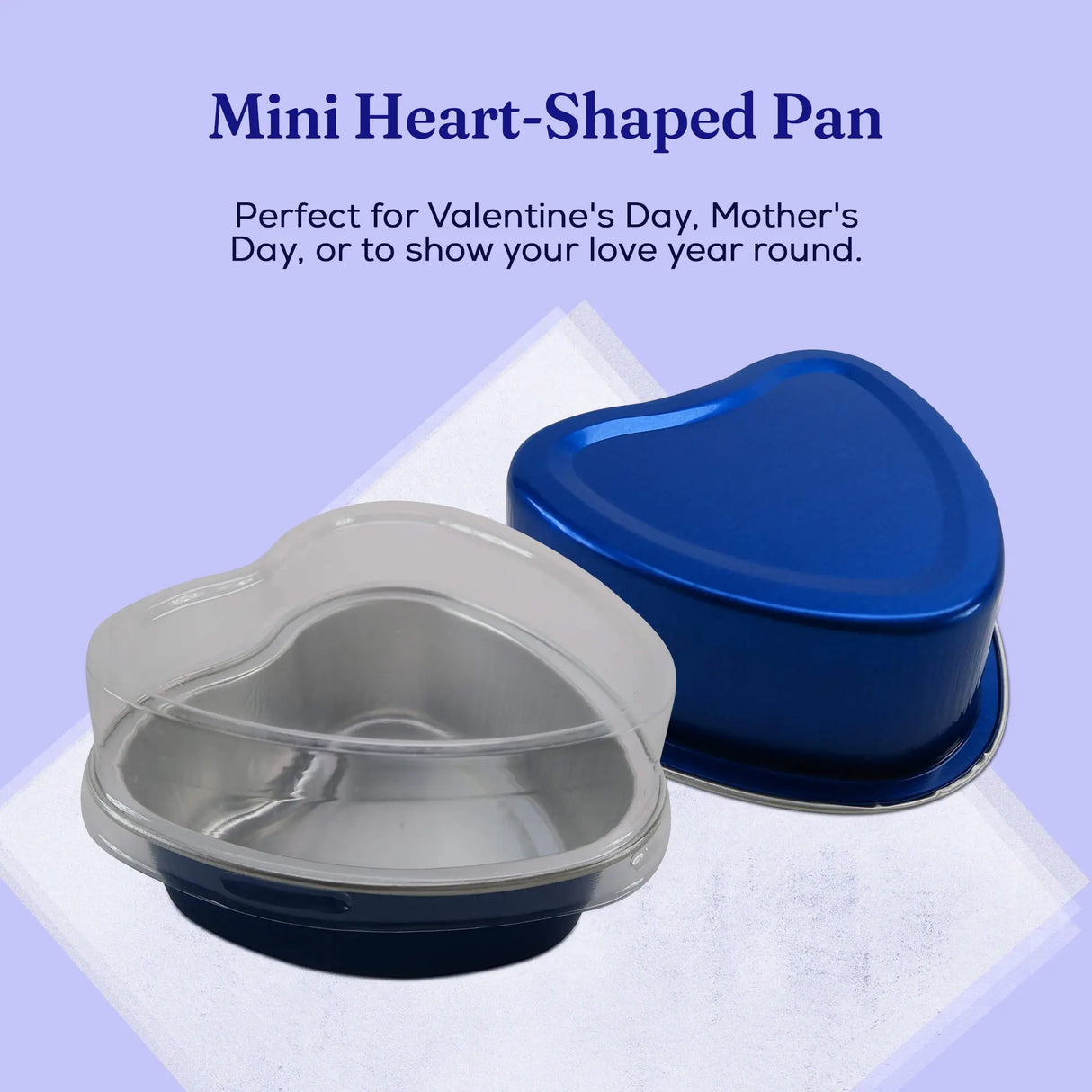Mini Heart Shaped Foil Pan with Plastic Lid - Case of 2000 - #3055P KitchenDance