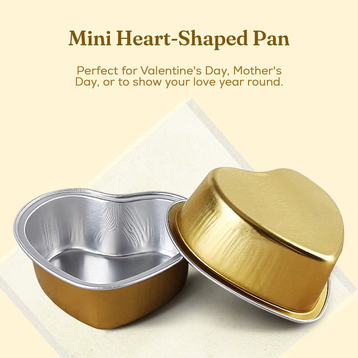 Mini Heart Shaped Foil Pan with Plastic Lid - Case of 2000 - #3055P KitchenDance
