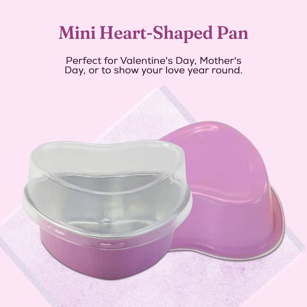 Mini Heart Shaped Foil Pan with Plastic Lid - Case of 2000 - #3055P KitchenDance