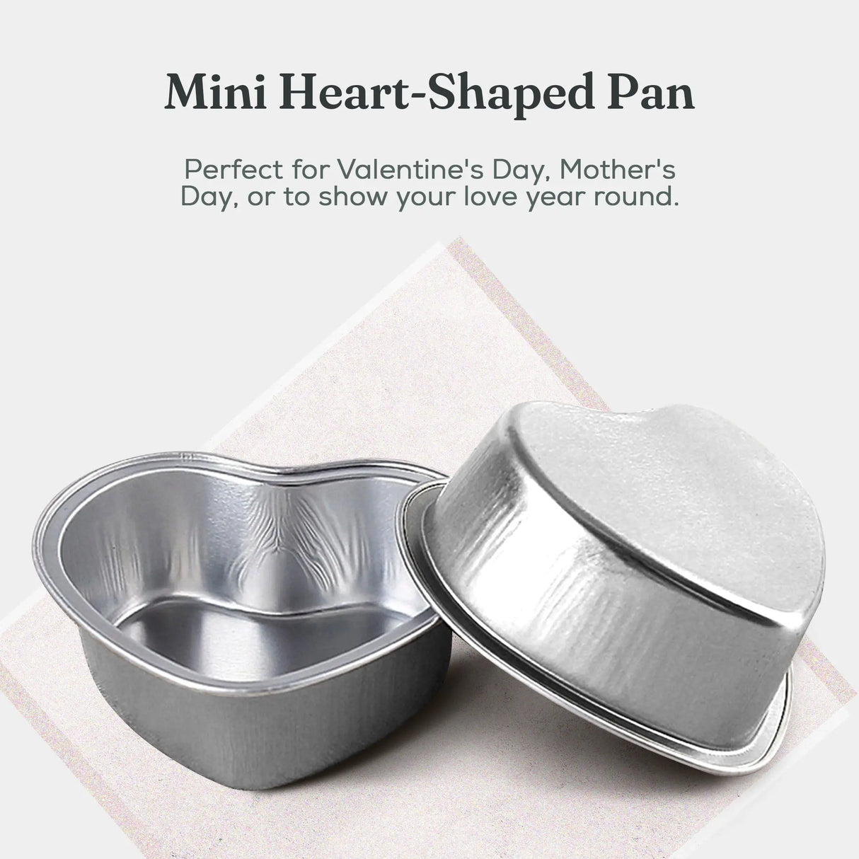 Mini Heart Shaped Foil Pan with Plastic Lid - Case of 2000 - #3055P KitchenDance