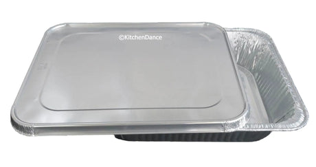 Deep Half Size Steam Table Pans with Foil Lids -  Case of 100 -  #4200L D & W Fine pack