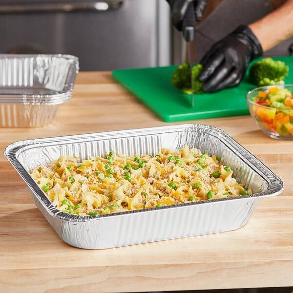 Half Size Disposable Steam Table Pan - Deep - Case of 100 #4200 Western Plastics