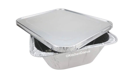 Extra Deep Half Size Steam Table  Pan with Foil Lid -  Case of 100 - #4288L Durable Packaging