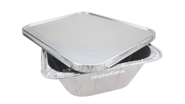 Extra Deep Half Size Steam Table  Pan with Foil Lid -  Case of 100 - #4288L Durable Packaging