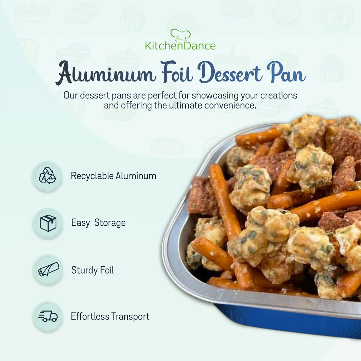 4" Square Colored Aluminum Foil Dessert Pans-  Case of 1000- #A6NL KitchenDance