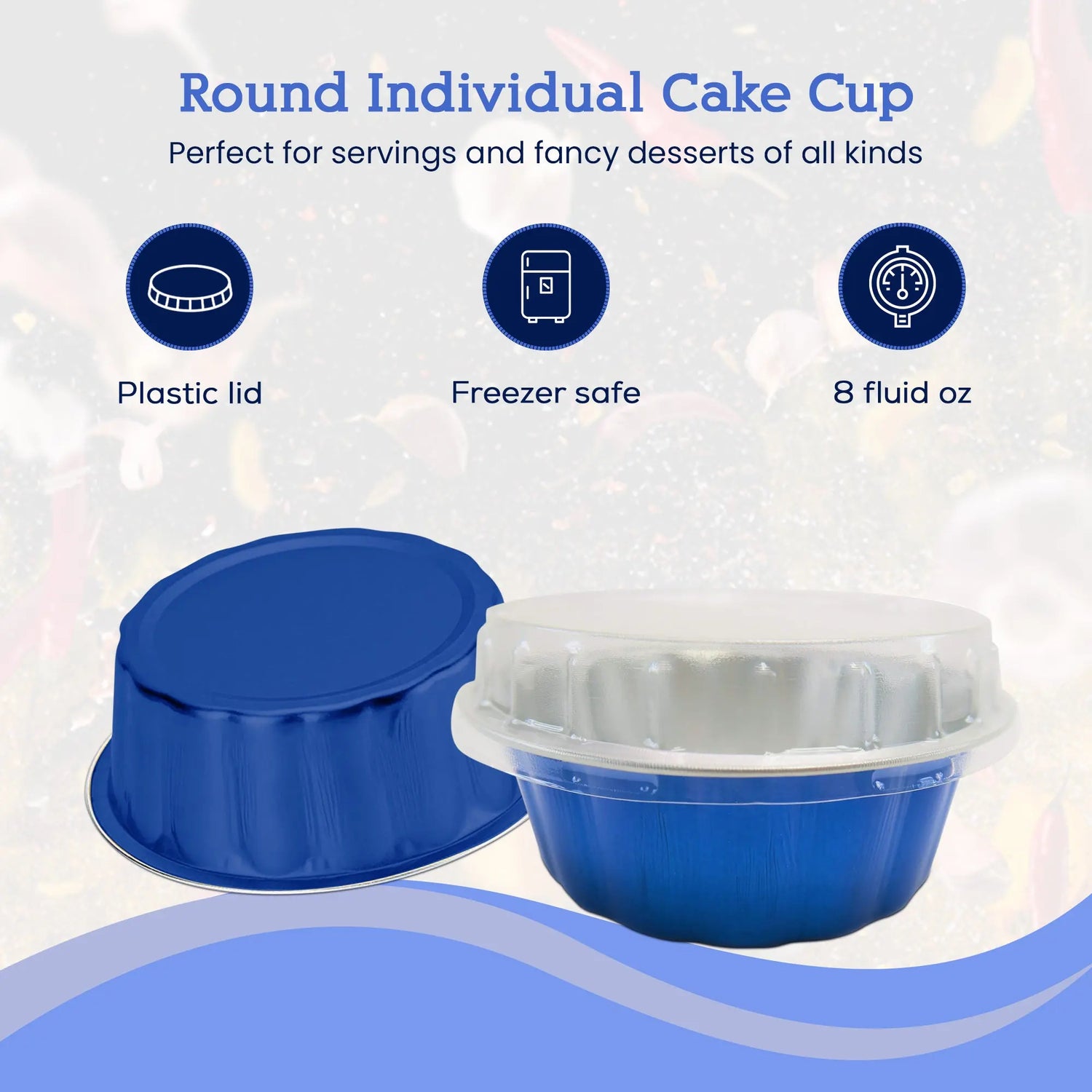 8 oz. Round Colored Disposable Foil Pan with Snap-on Plastic Lid - Case of 1000 - #A8P KitchenDance