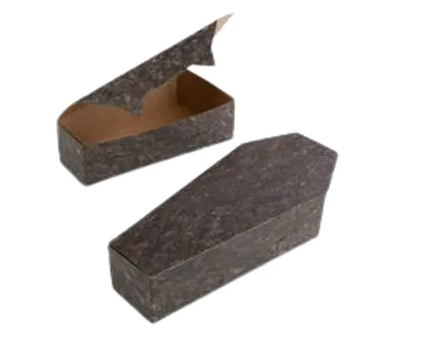 8 1/2" x 2 1/2" x 2 1/2" Distressed Black/Brown Coffin Halloween Box - Case of 100 BRP Box shop