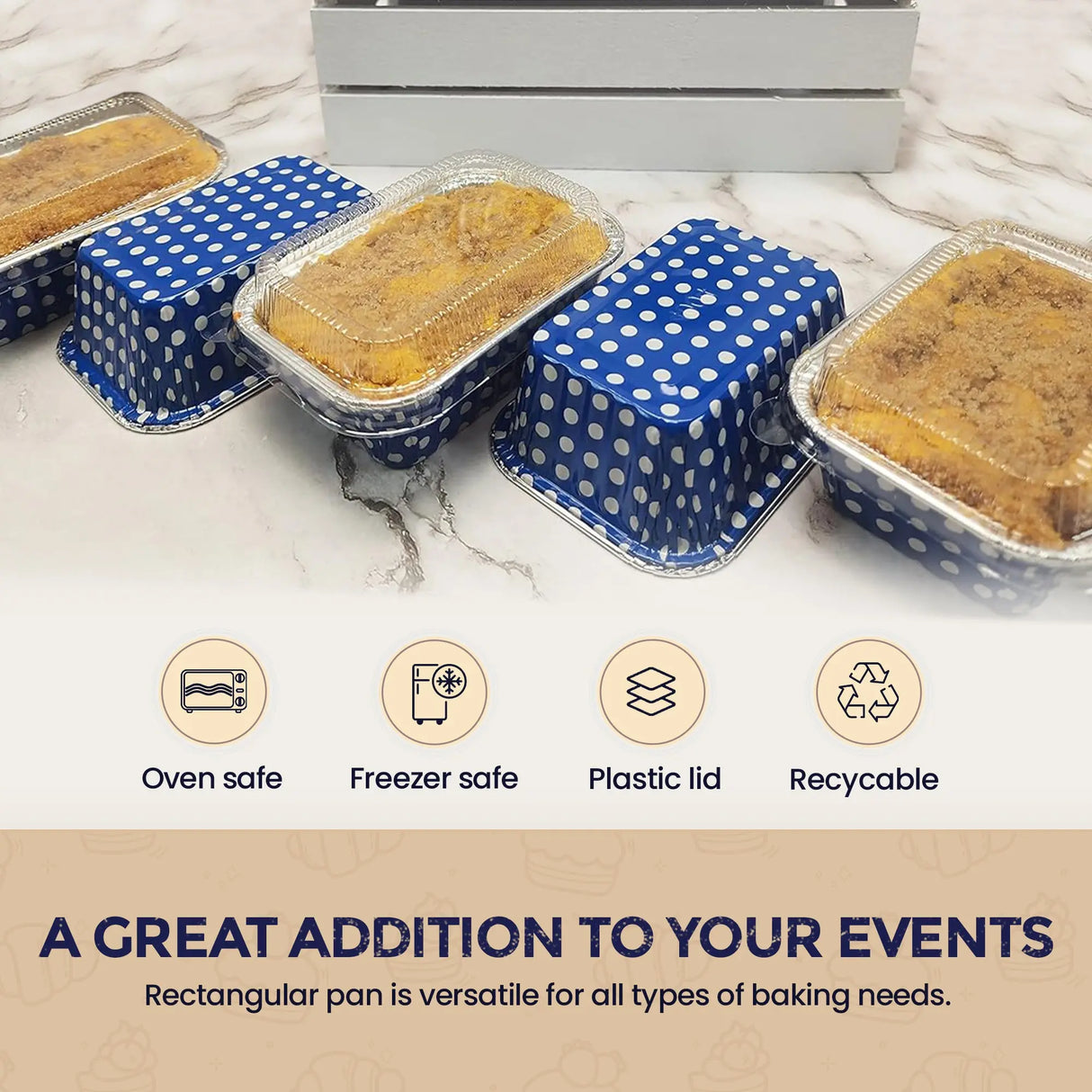 6  oz. Mini Colored Aluminum Loaf Pan w/ Lid - Case of 2000  #4004P KitchenDance