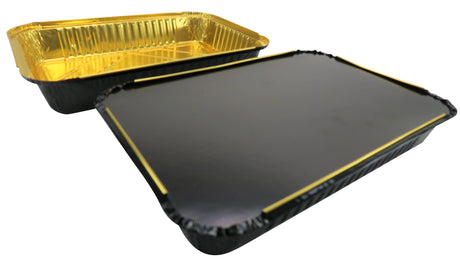 4 ½ lb. Colored Disposable Food Pan with Board Lid - Case of 200 - #52180L KitchenDance