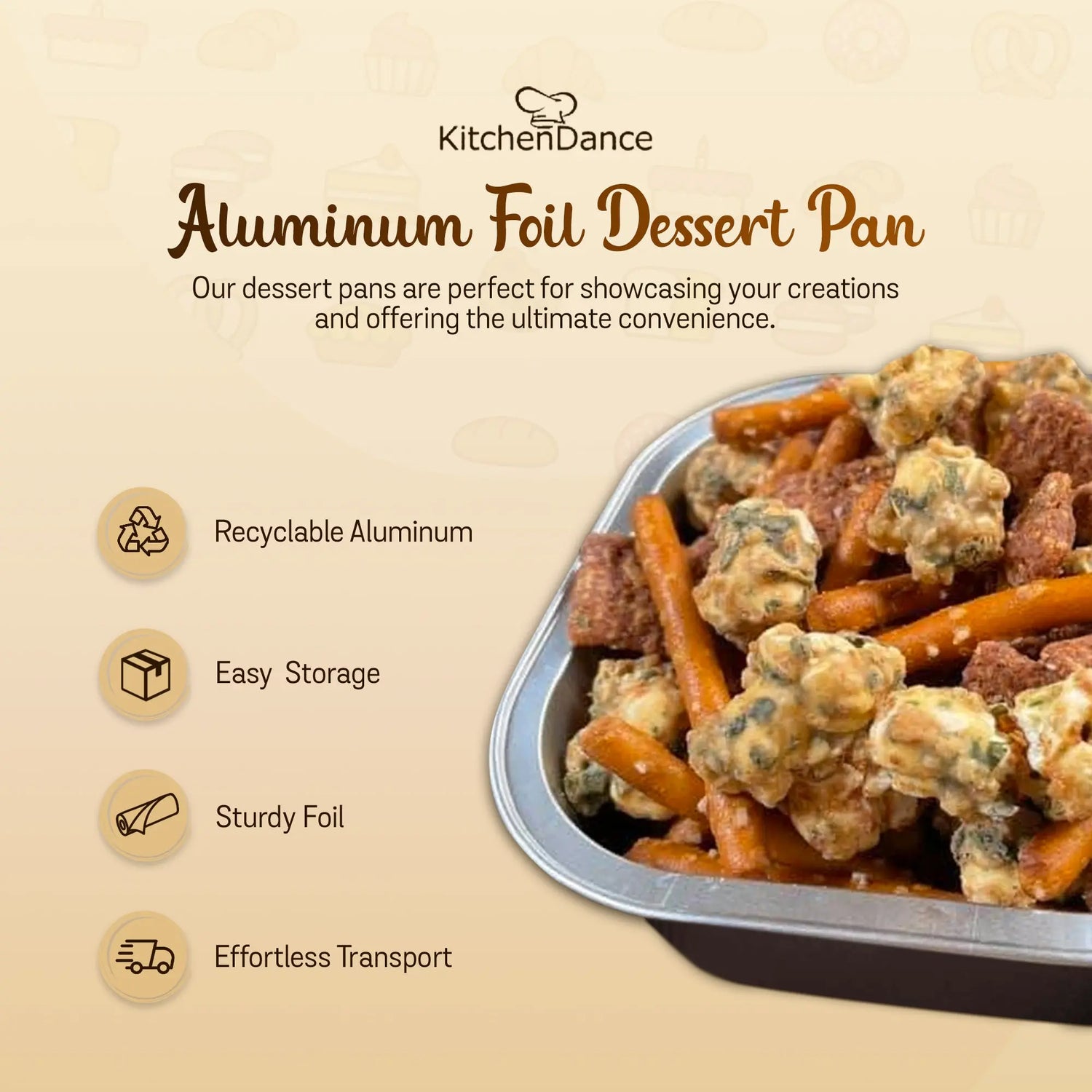 4" Square Colored Aluminum Foil Dessert Pans-  Case of 1000- #A6NL KitchenDance