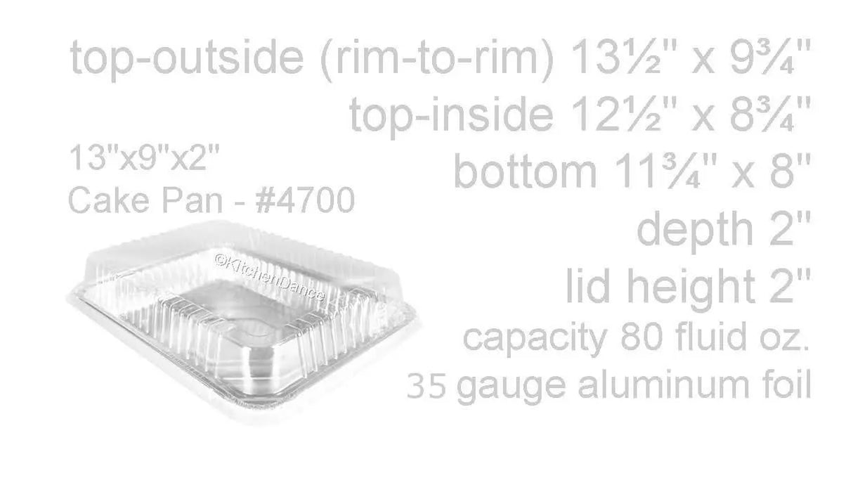 13"x 9"x 2" All Purpose Disposable Cake Pan w/  Dome Lid  - Case of 250  #4700P Durable Packaging