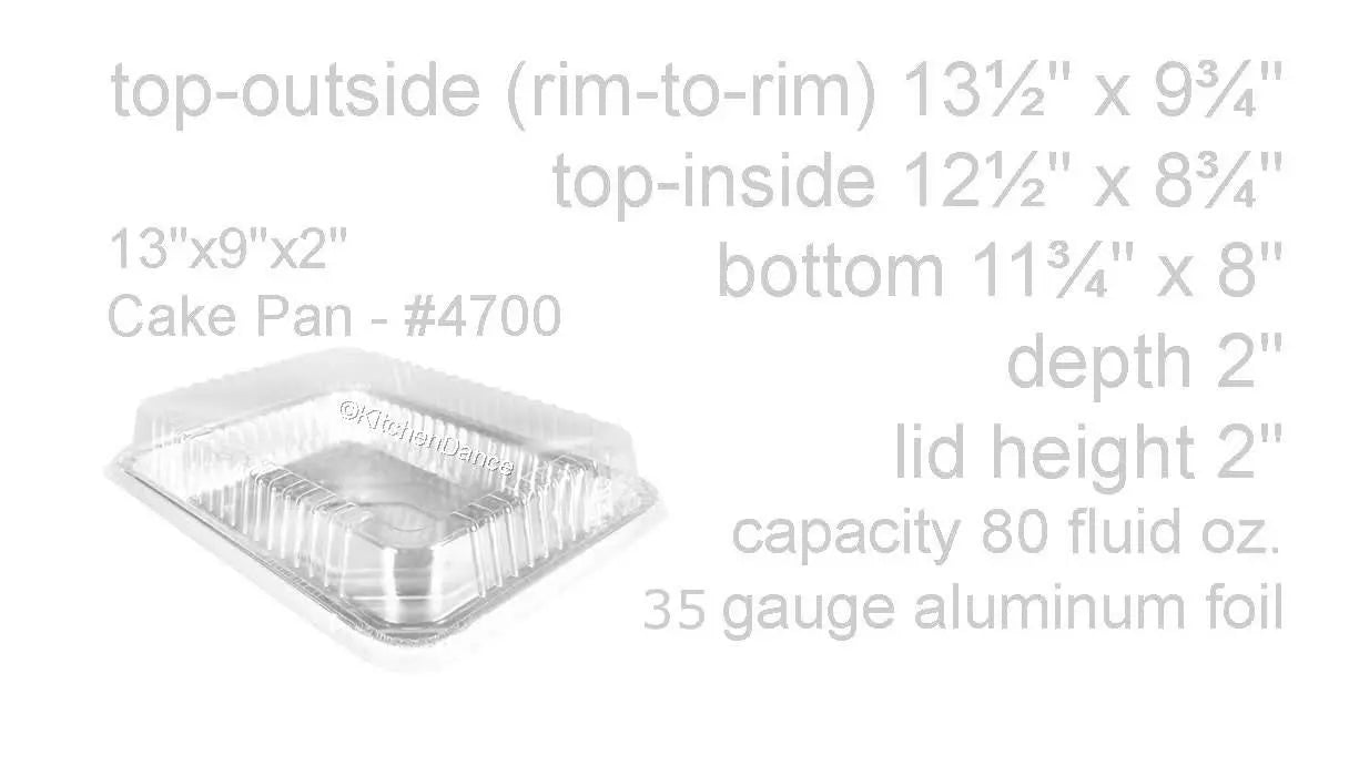 13"x 9"x 2" All Purpose Disposable Cake Pan w/  Dome Lid  - Case of 250  #4700P Durable Packaging