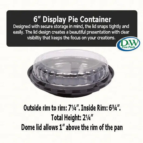 6" Disposable Plastic Pie Container - Case of 200 - #CPC496 D & W Fine pack