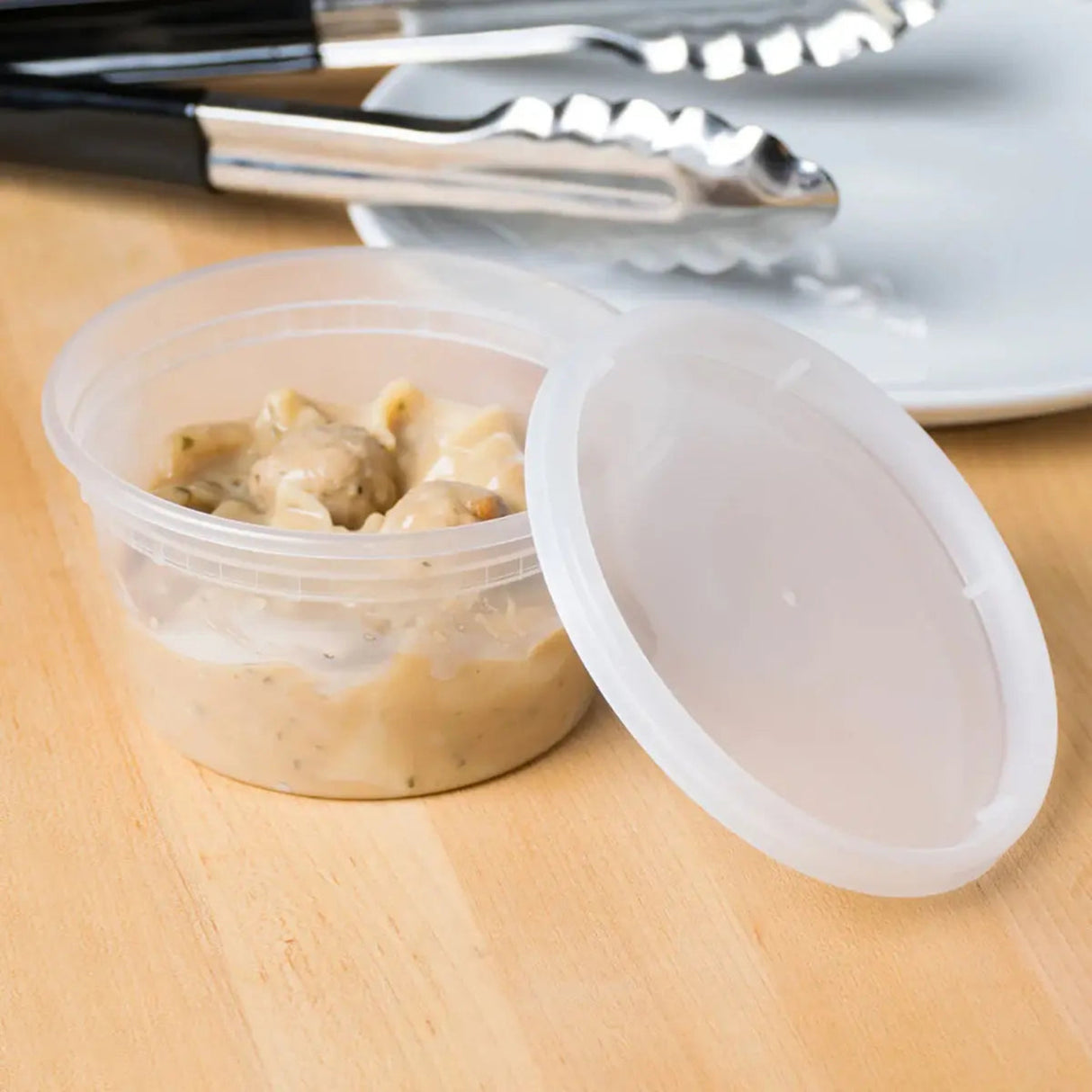 Tripack Deli Pro 12 oz. Round Microwavable Food Storage Deli Container With Lid Combo Pack - Case of 240 - #TD40012 Tripack Deli Pro