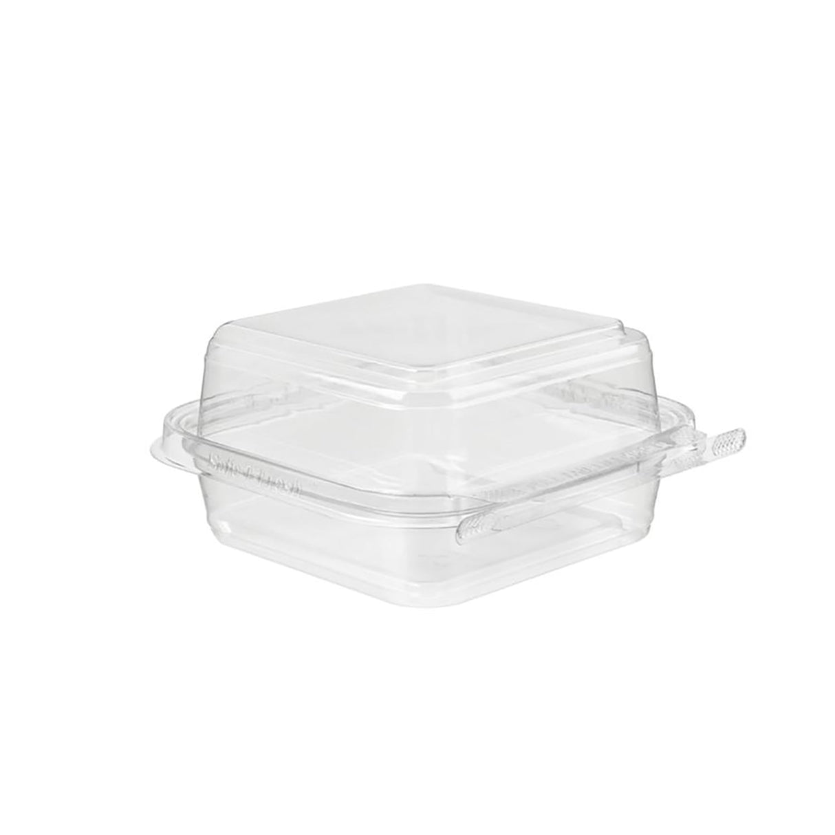 5" x 5" Tamper Evident & Tamper Resistant 27 oz. Deli Clamshell Container - Case of 272 - #TS5X5ST Inline Plastics