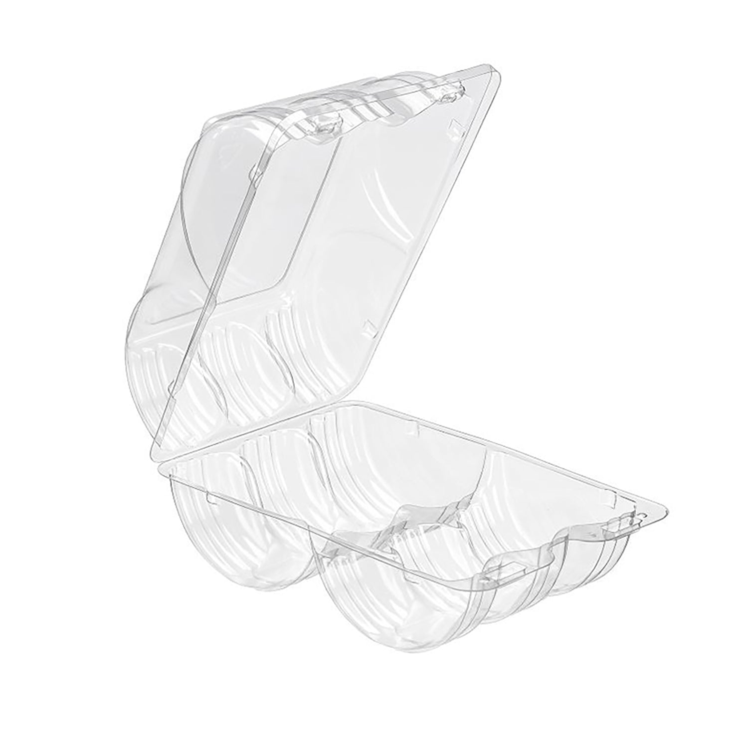 50 oz. Rectangular 6-Compartment Donut Clamshell Container - Case of 192 - #SLP206A Inline Plastics