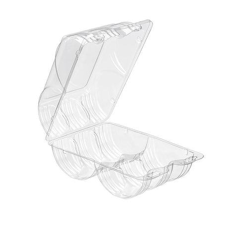 50 oz. Rectangular 6-Compartment Donut Clamshell Container - Case of 192 - #SLP206A Inline Plastics