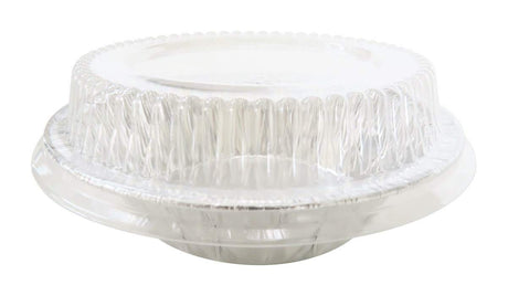 5" Disposable 8 oz.  Foil Tart or Pie Pan w/ Snap on Lids  Case of 1000 - #501P KitchenDance