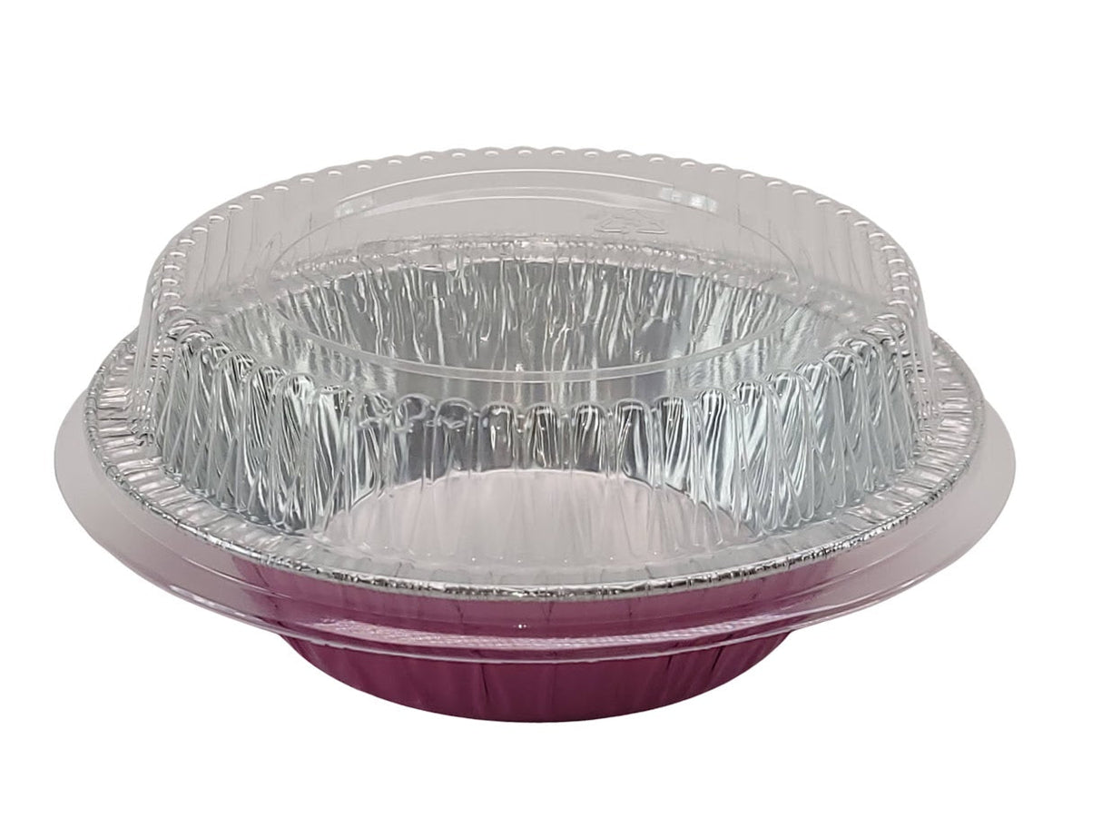 5" Disposable 8 oz.  Foil Tart or Pie Pan w/ Snap on Lids  Case of 1000 - #501P KitchenDance