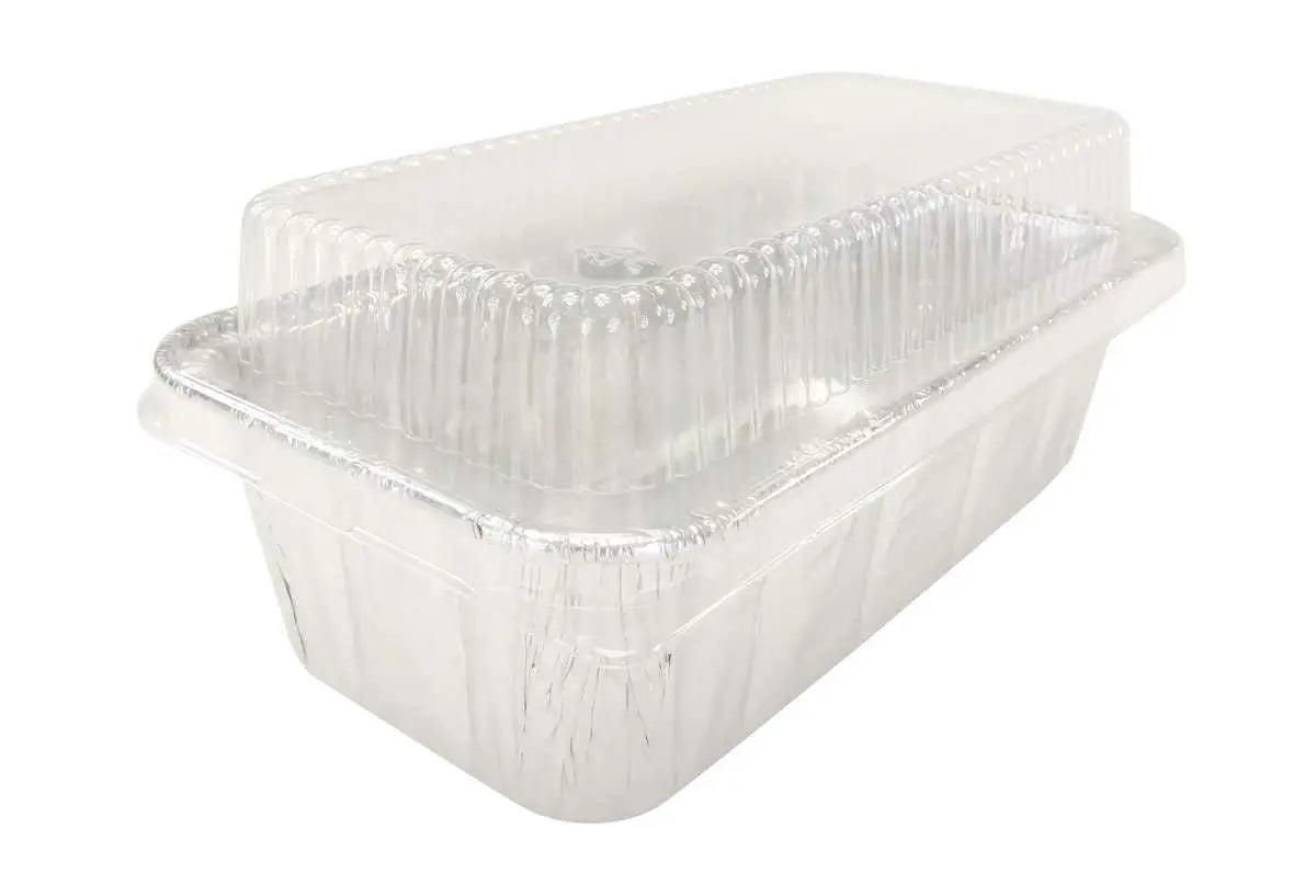2 lb. Disposable Foil Loaf Pan with Plastic Snap-On Lid - Case of 500 - #5100P Handi-Foil