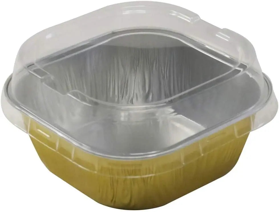 4" Square Colored Aluminum Foil Dessert Pan w/ Lids Case of 1000- #A6P KitchenDance