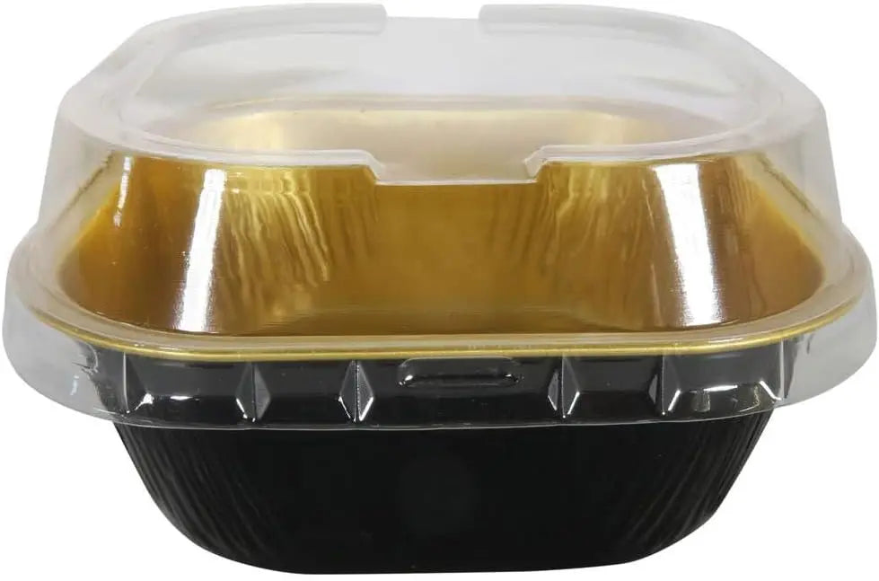 4" Square Colored Aluminum Foil Dessert Pan w/ Lids Case of 1000- #A6P KitchenDance