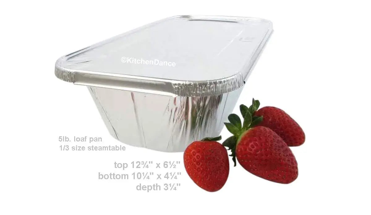 Disposable Foil 5 lb. Loaf Pan or ⅓ Size Steam Table with Foil Lid Combo- Case of 200- #5200WL Handi-Foil