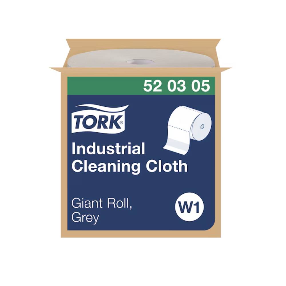 Tork 12.6 x 13.3 Industrial Giant Roll 1-Ply Gray Cleaning Cloth - Case of 1 - #520305