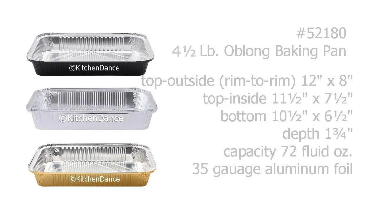 4 ½ lb. Colored Disposable Food Pan with Board Lid - Case of 200 - #52180L KitchenDance