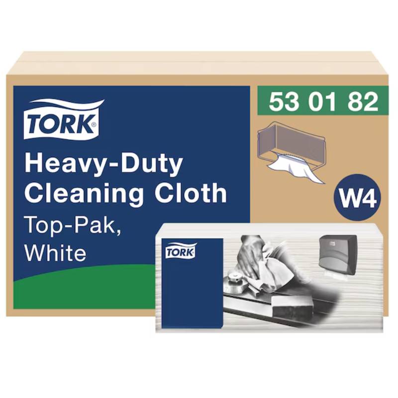 Tork Heavy-Duty 14" x 16.34" White Cleaning Cloth - Case of 420 - #530182