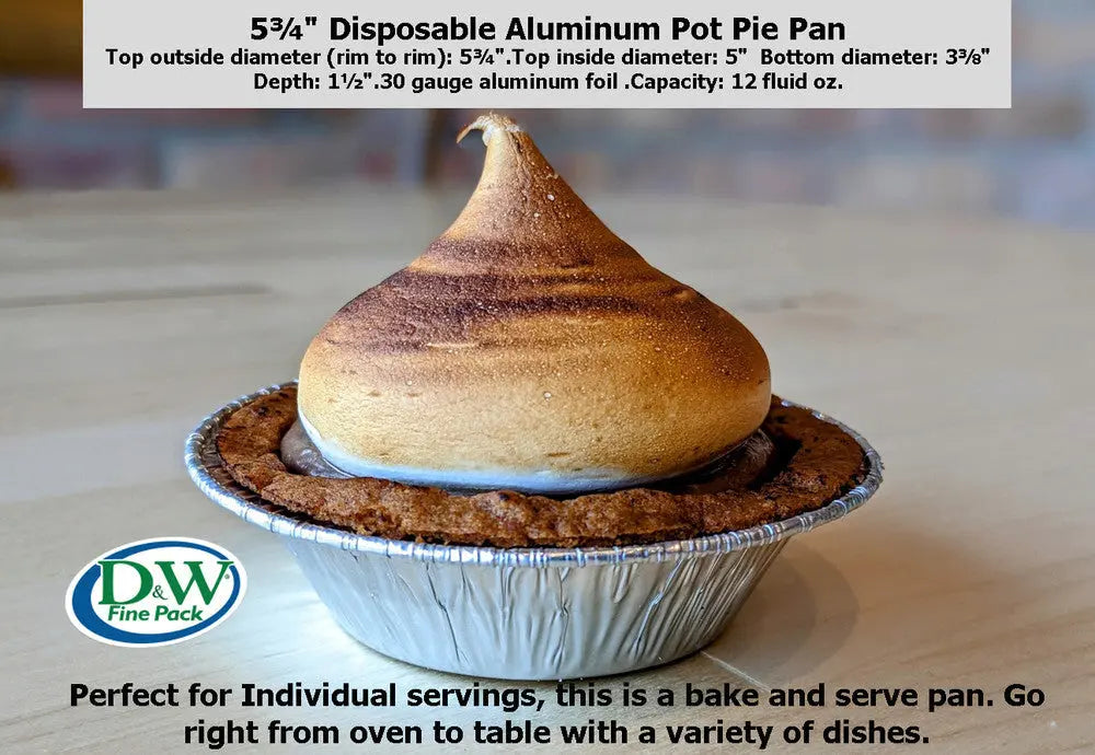 5¾" Disposable Aluminum Pot Pie Pan - Case of 1000  #575 D & W Fine pack