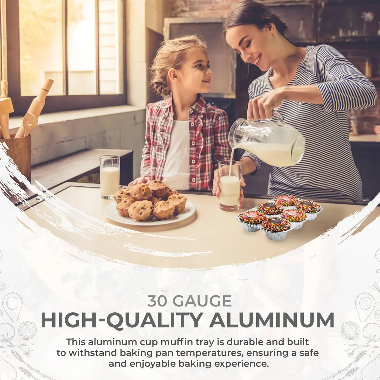 Disposable 6 Cup Muffin Pan or cupcake pan - Case of 200- #1500 Durable Packaging