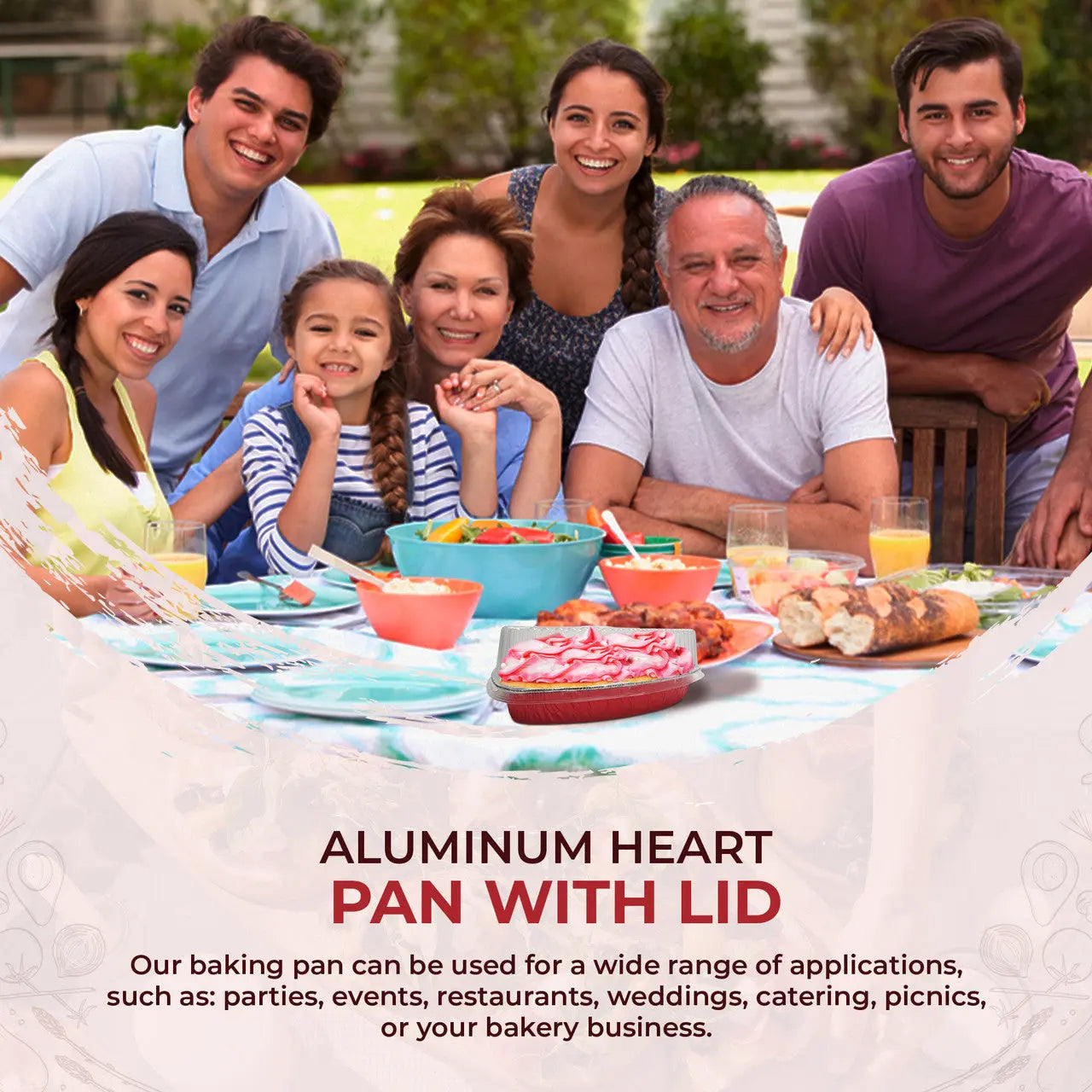 Heart Shaped Foil Pan with Plastic Dome Lid - Case of 100  #339P Handi-Foil