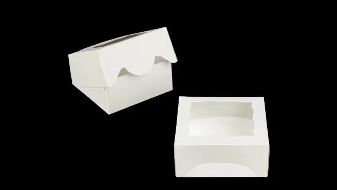 5" x 5" x 2 1/2" White Timesaver Box with Window - case of 100 BRP Box shop