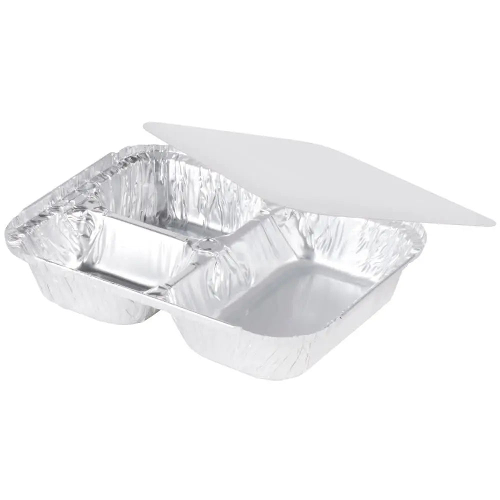 3 Compartment T.V Dinner Tray with Board Lid - Case of 250 - #210L Durable Packaging