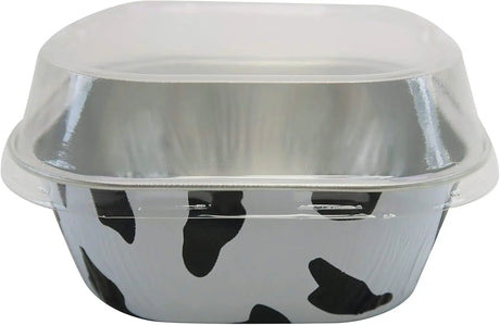 4" Square Colored Aluminum Foil Dessert Pan w/ Lids Case of 1000- #A6P KitchenDance