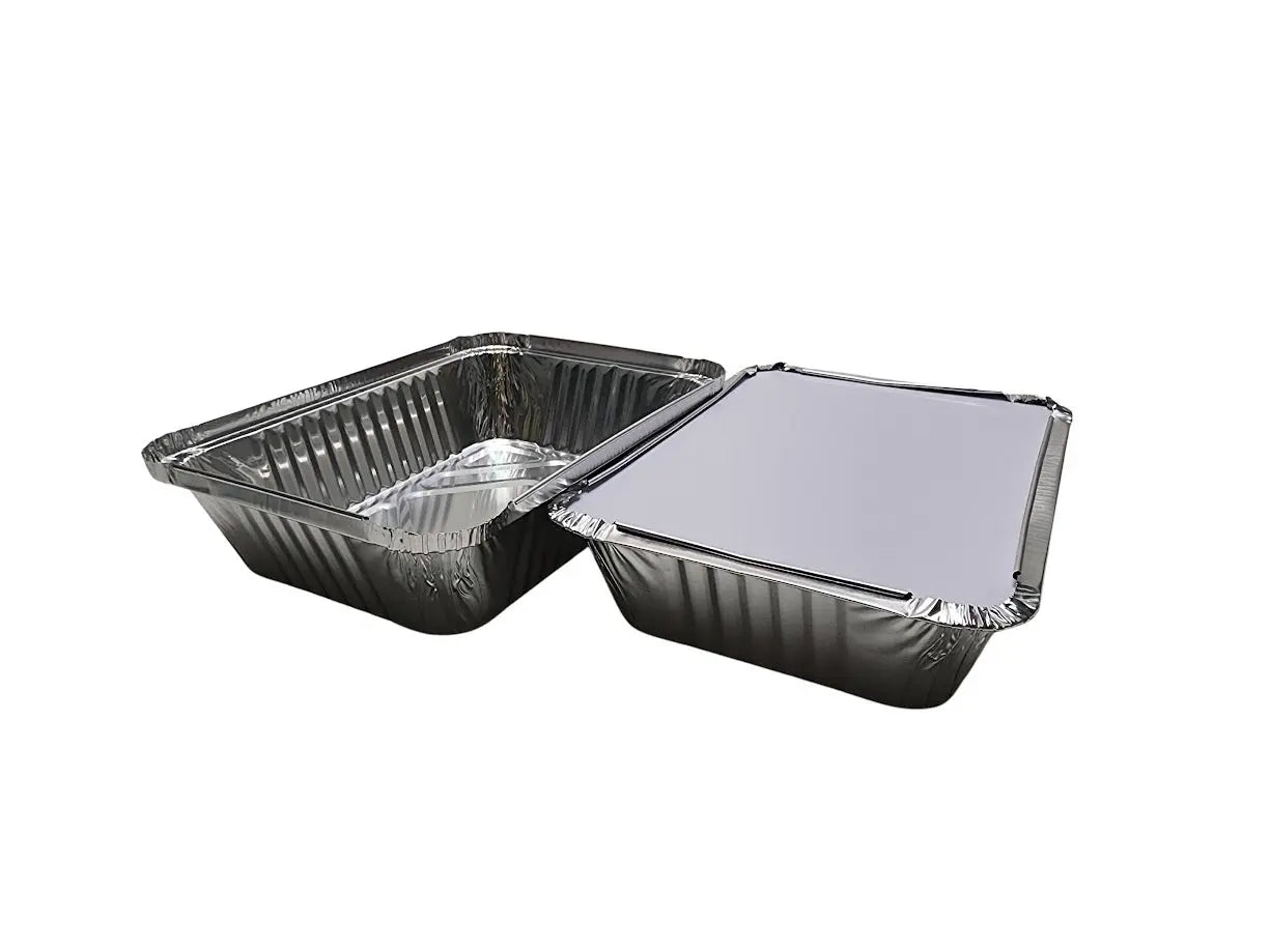 2¼ lb. Heavy Foil Carryout Pan with Board Lid - Case of 500  #6421L KitchenDance