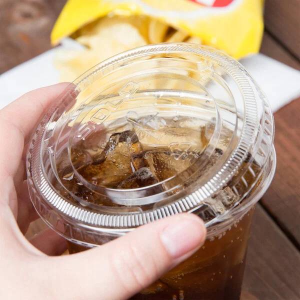 Dart 5-20 oz. PET Plastic Clear Straw-Slotted Lid - Case of 1000 - #662TS