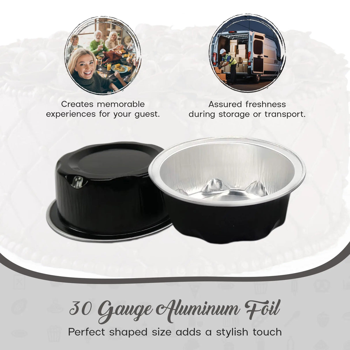 2 oz. Disposable Aluminum Colored Foil Cups -Case of 2000- #A3NL KitchenDance