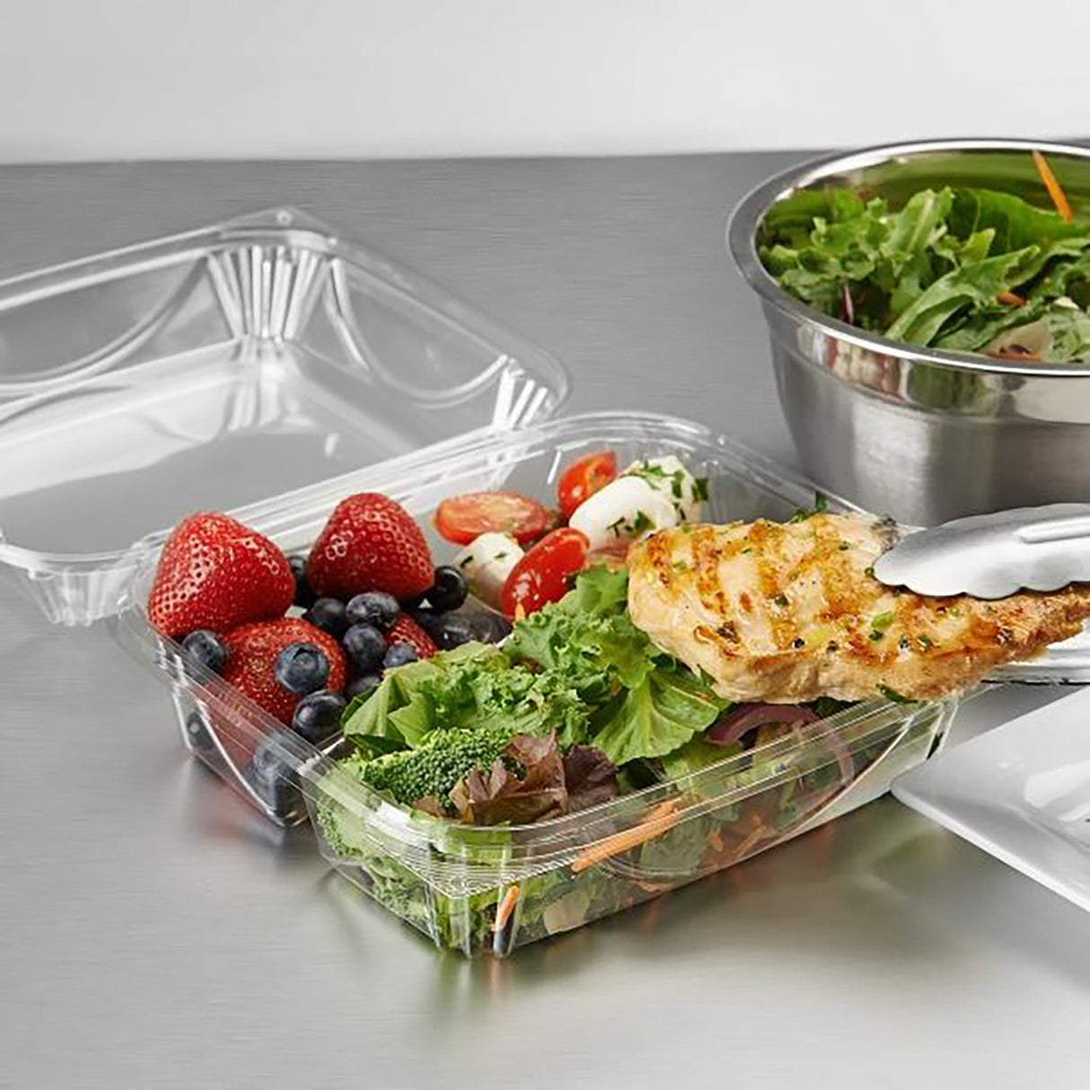 9 x 8 Square Hinged Deli Containers - Case of 110 - #VF8091 Inline Plastics