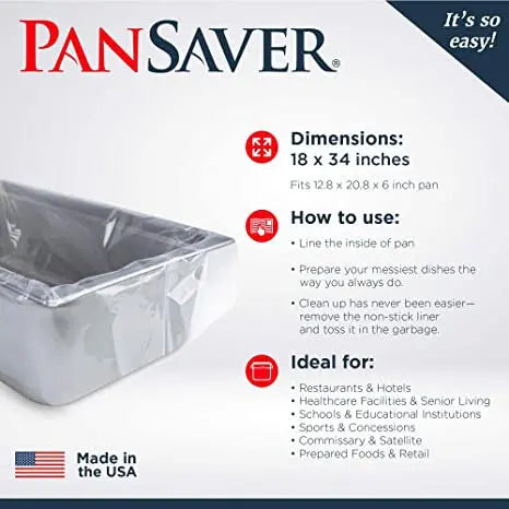 Pan Saver Scrub Saver Pan Liners for Full Size Pan - Case of 250 - #42946 Pansaver