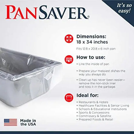 Pan Saver Scrub Saver Pan Liners for Full Size Pan - Case of 250 - #42946 Pansaver