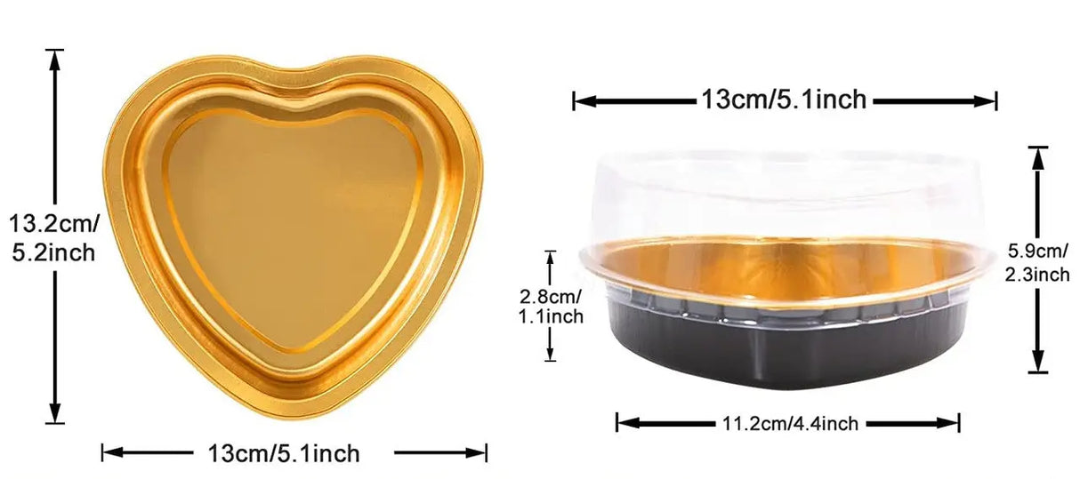 8 oz. Colored Heart Shaped Dessert or tart pan with Plastic Lid - Case of 1000 - #A255P Aikou