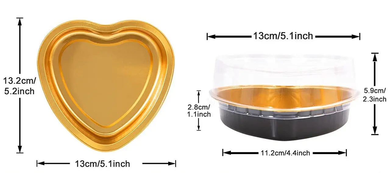 8 oz. Colored Heart Shaped Dessert or tart pan with Plastic Lid - Case of 1000 - #A255P Aikou