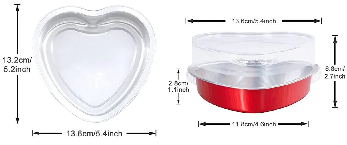 8 oz. Colored Heart Shaped Dessert or tart pan with Plastic Lid - Case of 1000 - #A255P Aikou