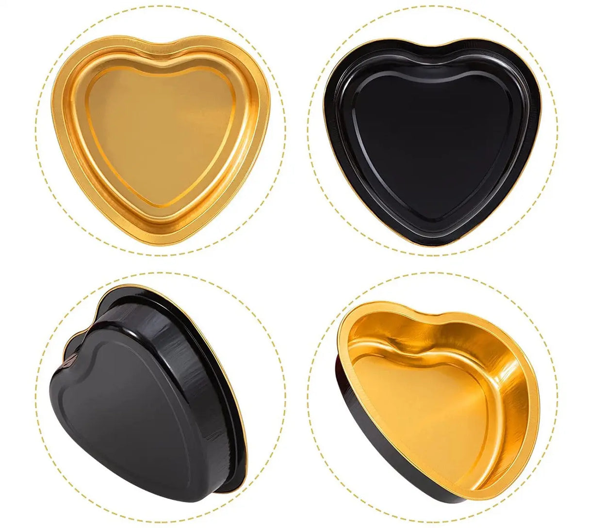 8 oz. Colored Heart Shaped Dessert or tart pan with Plastic Lid - Case of 1000 - #A255P Aikou